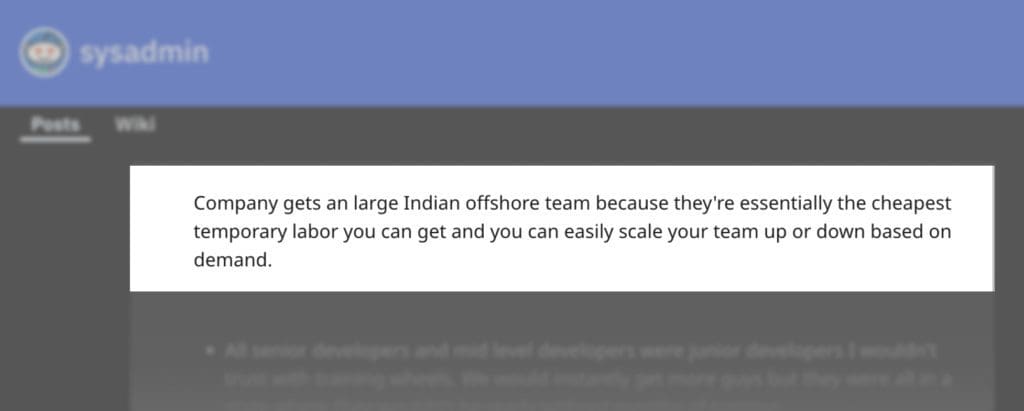 Offshore software developers not performing