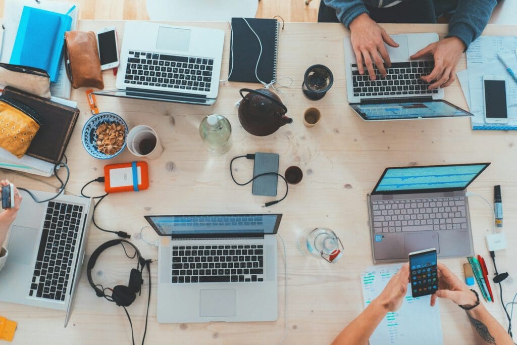 Developer team works together throughout the project