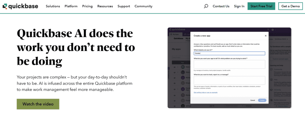 Top 5 No Code AI App Builders quickbase