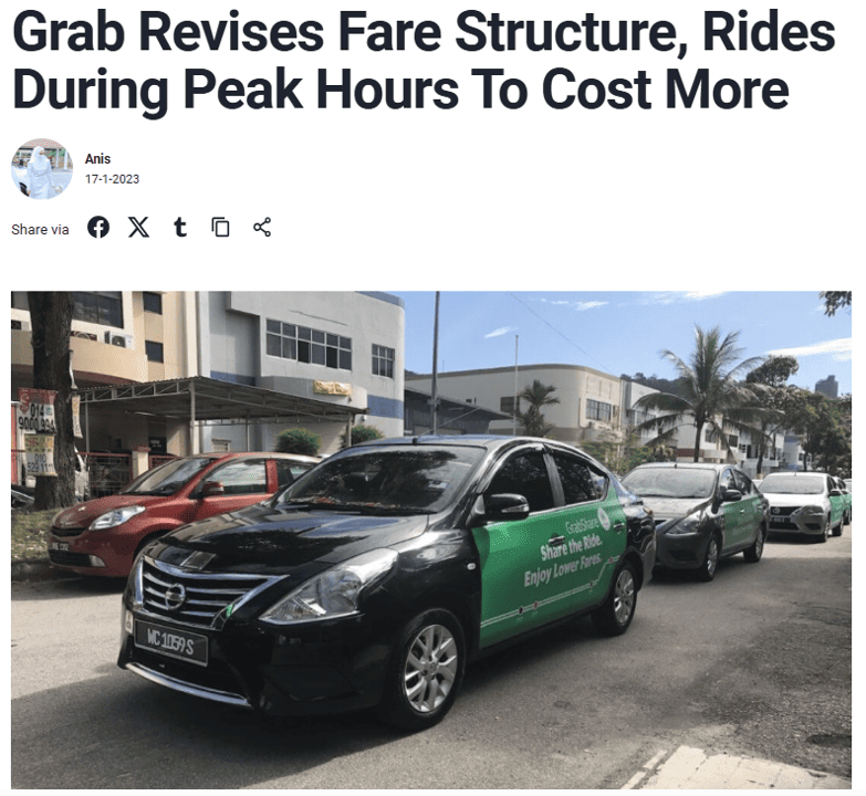 ehailing usage pattern and peak times in malaysia