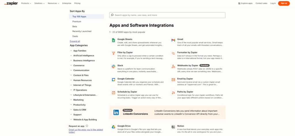 zepier integrations for low cost mobile app built with no code