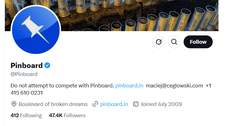 pinboard x account