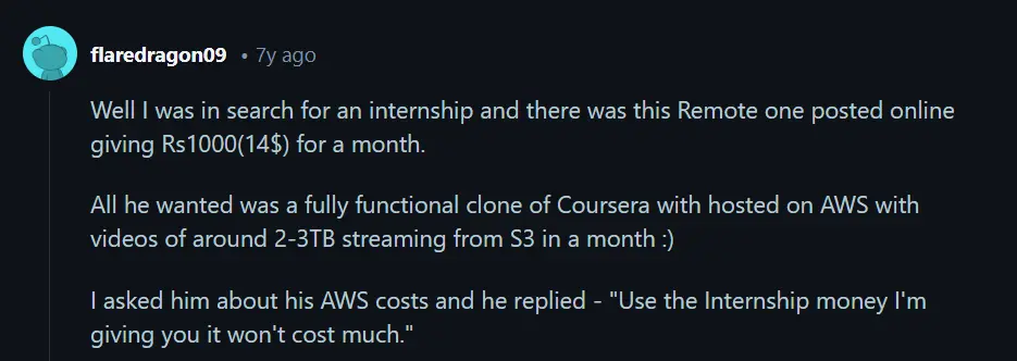 reddit thread of client who offered ridiculously low for an app with a lot of features