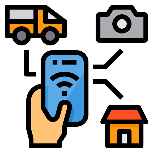 network of connected devices to symbolise iot connection for custom iot software development