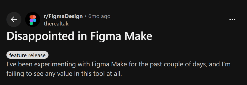 screenshot of figma design subreddit opinion of gima make