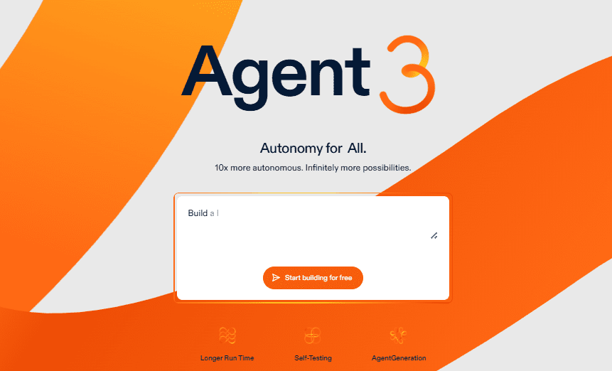 agent 3 landing page on replit