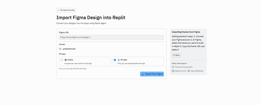 importing figma designs into replit