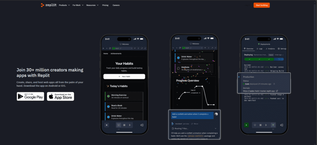 replit mobile app vibe coding tool