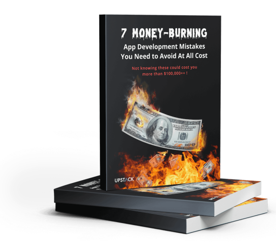 eBook Cover of 7 Money-Burning App Development Mistakes That You Need To Avoid At All Cost
